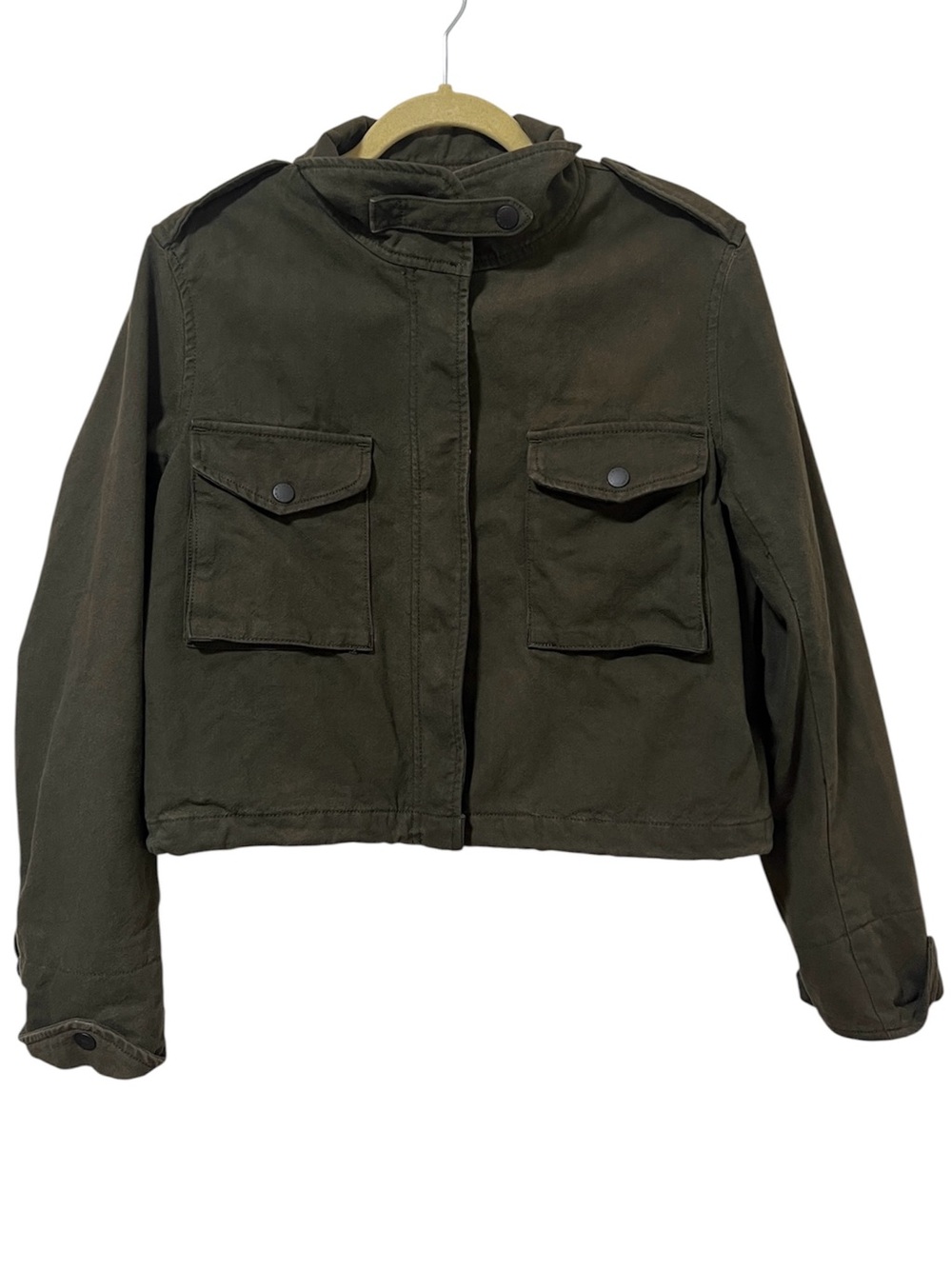 Rag & Bone M15 Cropped Military Jean Jacket M Fatigue Olive Green - Picture 2 of 9